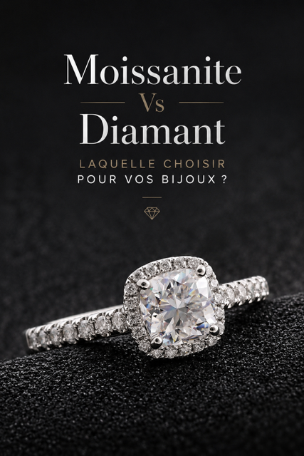 Bague halo en moissanite cushion cut entourée de pavé – Moissanite vs Diamant, laquelle choisir pour vos bijoux – LUNARA