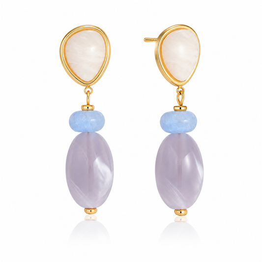 Boucles Solitaire Princess — Zircon Carré & 4 Griffes Dorées Acier