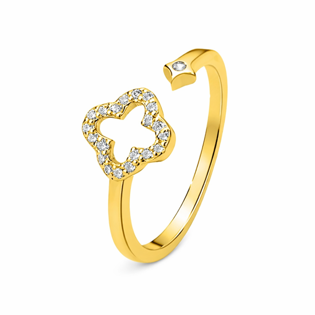Bague Astra LUNARA en argent sterling 925 finition or jaune, design céleste élégant