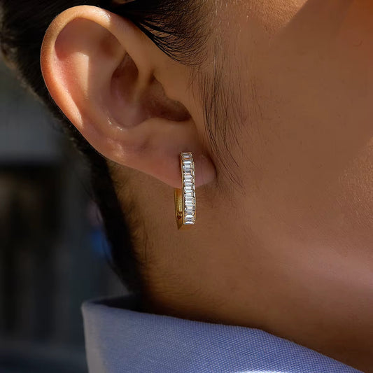 Boucles d'oreille Bella – Créoles Carrées