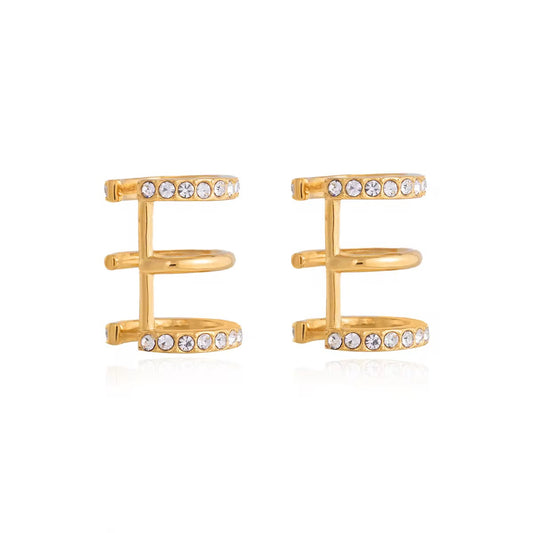 Ear Cuff Triple Anneau — Acier inoxydable