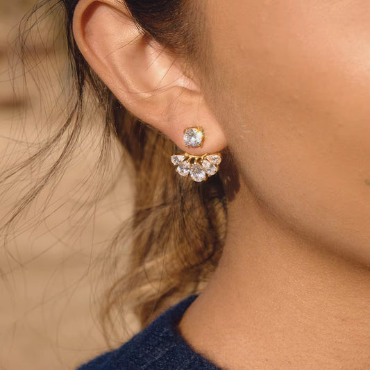 Boucles d'oreille Agathe – Ear Jacket Zircon Or