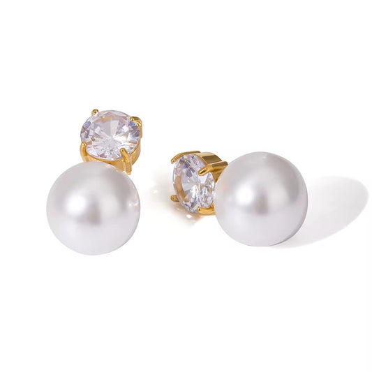 Boucles d'oreille Maeva – Ear Jacket Perle & Cristal