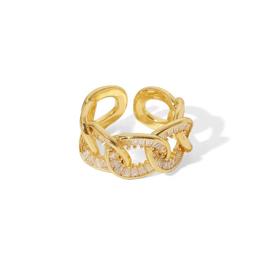 Bague Camélia – Bague Chaîne Cubaine