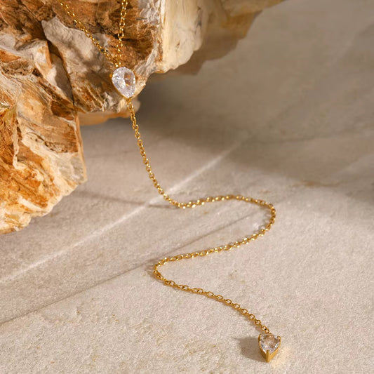 Mira – Collier Lariat Chaîne Fine
