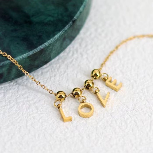 Collier Initiales Personnalisable – Lettres Dorées | LUNARA