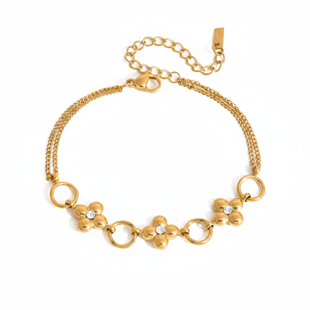 Bracelet fleurs or LUNARA