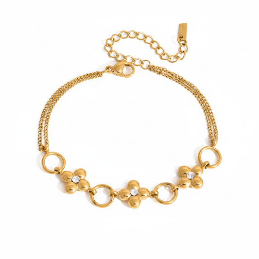 Bracelet fleurs or LUNARA