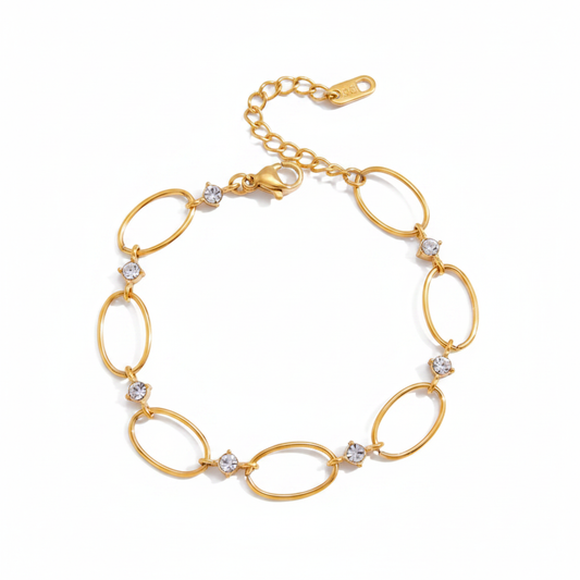 Bracelet Maillons Ovales Zircon